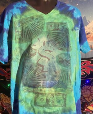 Money Shirt Tye Dye Extra Large V-Neck