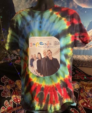 Genesis Last Domino? Tour Tie Dye Shirt with Peter Gabriel and Steve Hackett